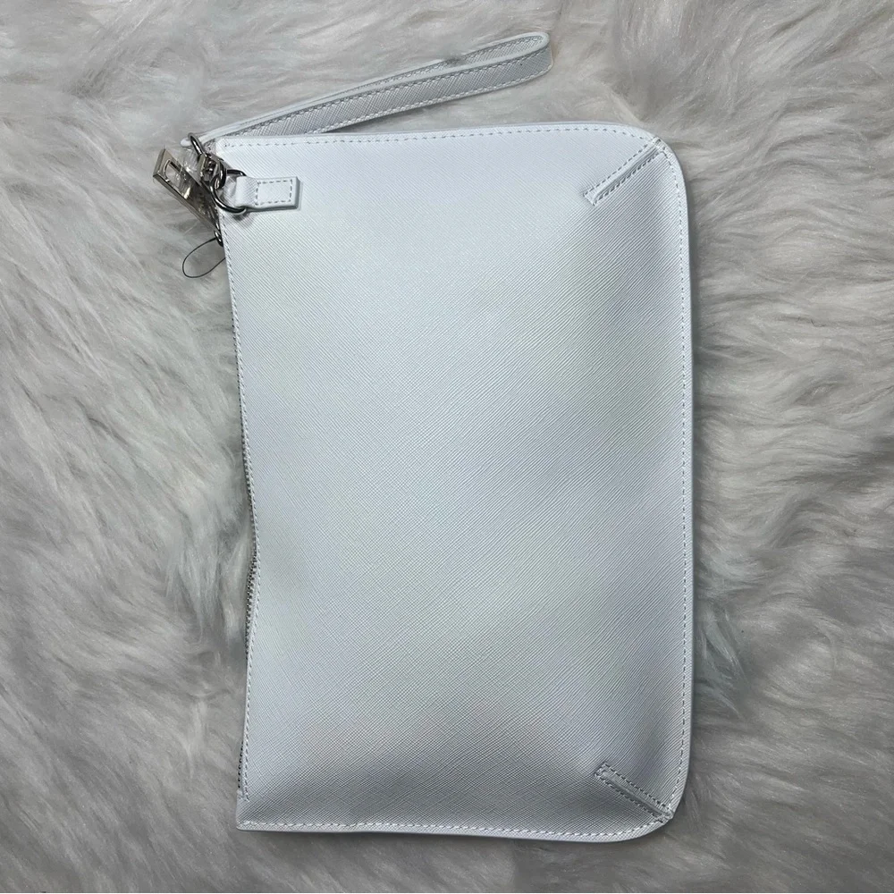 WHBM White House Black Market Hydrangea Floral Wristlet Pouch Clutch Stud Accent